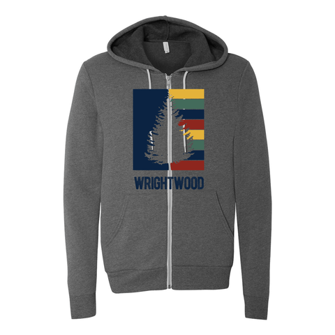 Wrightwood Striped Tree - Zip - up Hoodie - Wears The MountainSweaters/HoodiesPrint Melon Inc.