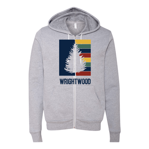 Wrightwood Striped Tree - Zip - up Hoodie - Wears The MountainSweaters/HoodiesPrint Melon Inc.